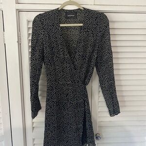 Reformation Black and White Long Sleeve Dress